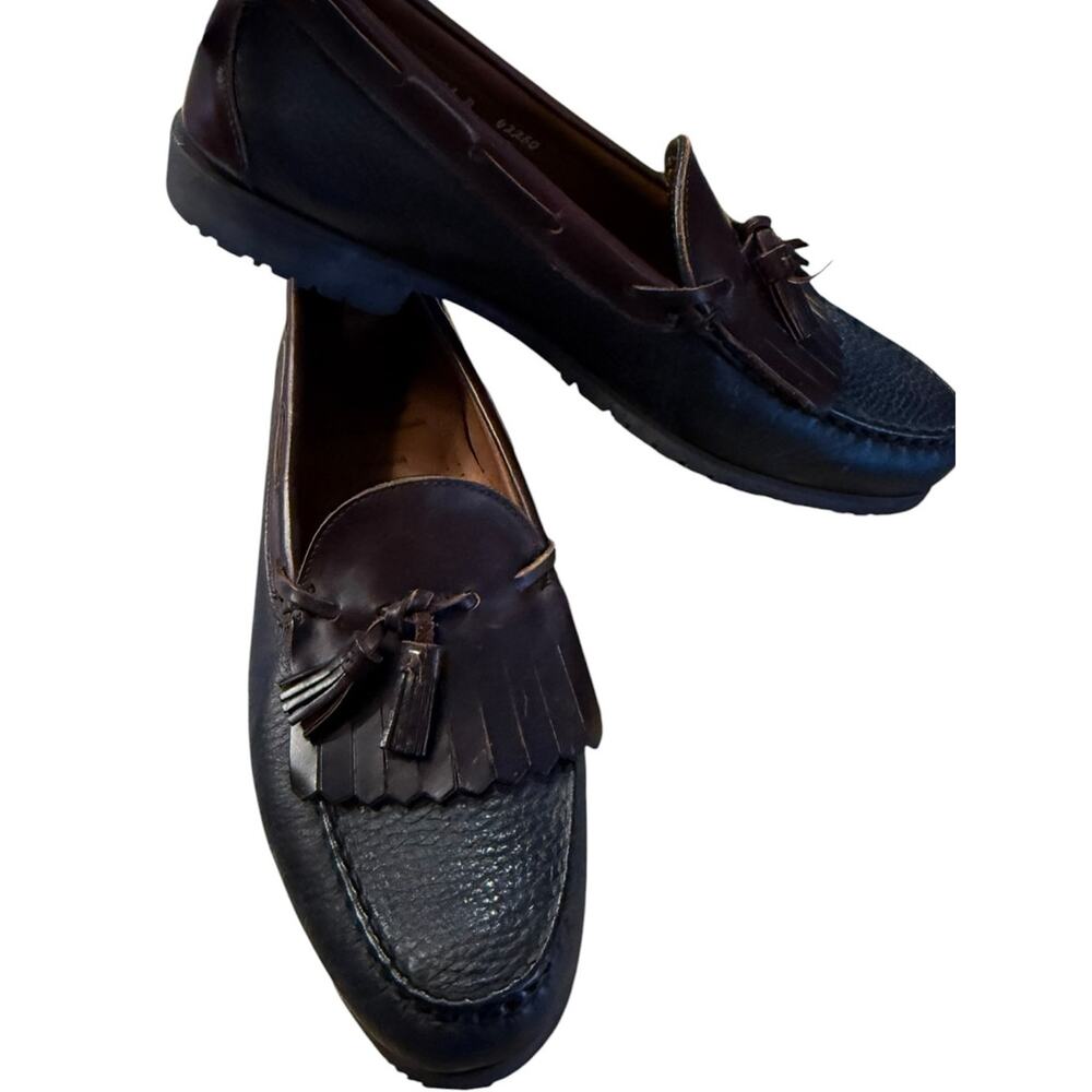 Allen Edmonds Nashua Men's 11D Brown & Black Tassel Kiltie Loafers - Picture 2 of 9